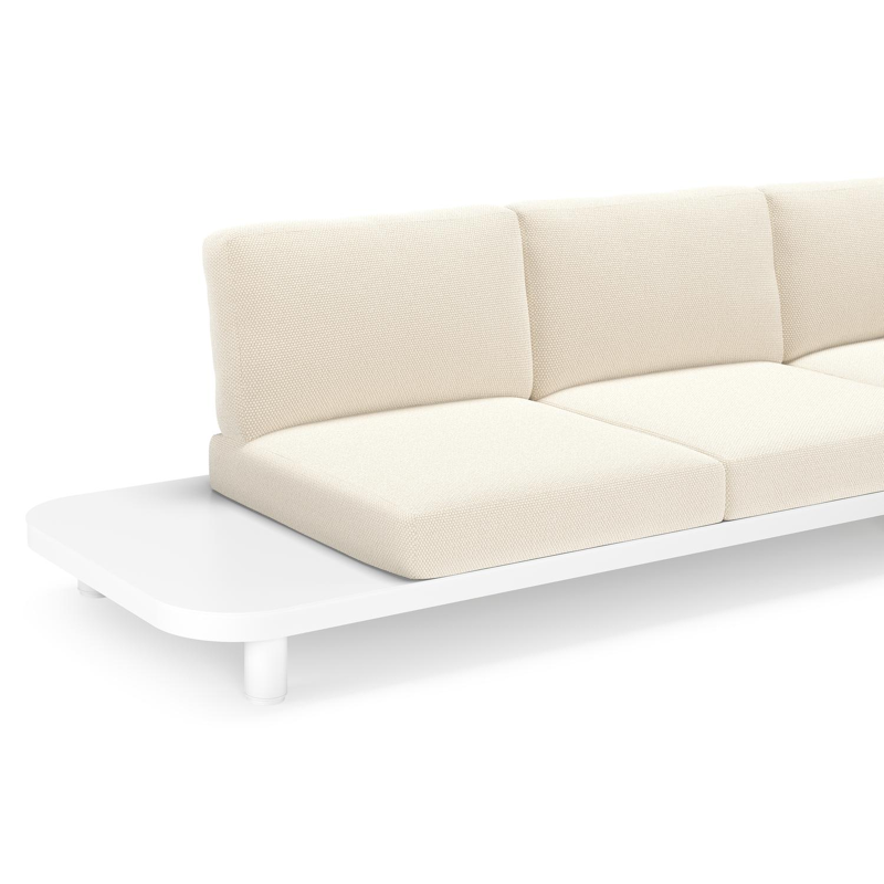 Salon de jardin d'angle Donato en aluminium blanc et coussins en all weather cosytica Althea Off White