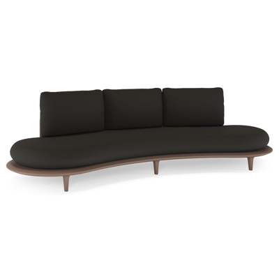 Bomero loungebank in taupe aluminium met heritage char all weather sunbrella® luxe kussen