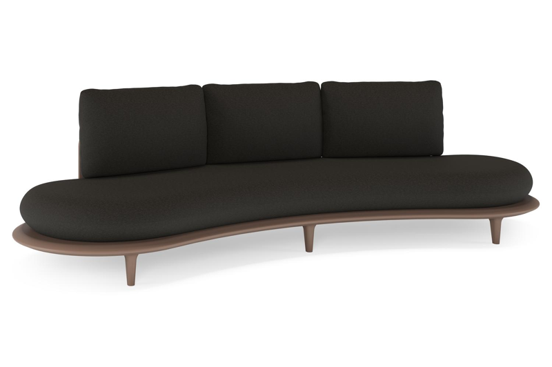 Bomero loungebank in taupe aluminium met heritage char all weather sunbrella® luxe kussen