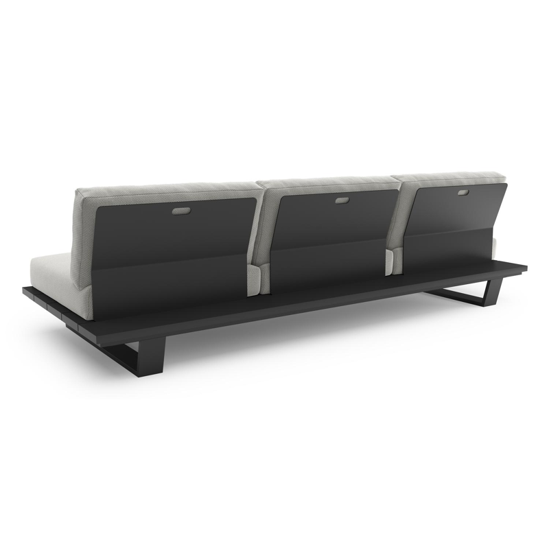 Pagino loungeset in zwart aluminium met lopi ash all weather sunbrella® luxe kussen