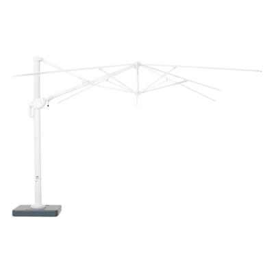 Minore parasolmast met tiltfunctie in wit aluminium - L1 400 x L2: 300 cm