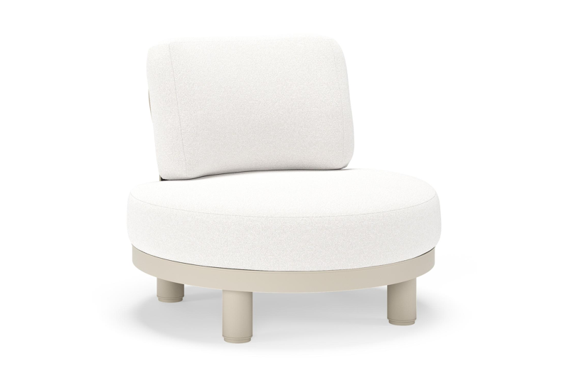 Donato loungestoel in beige aluminium met all weather solica Soul Optik kussen