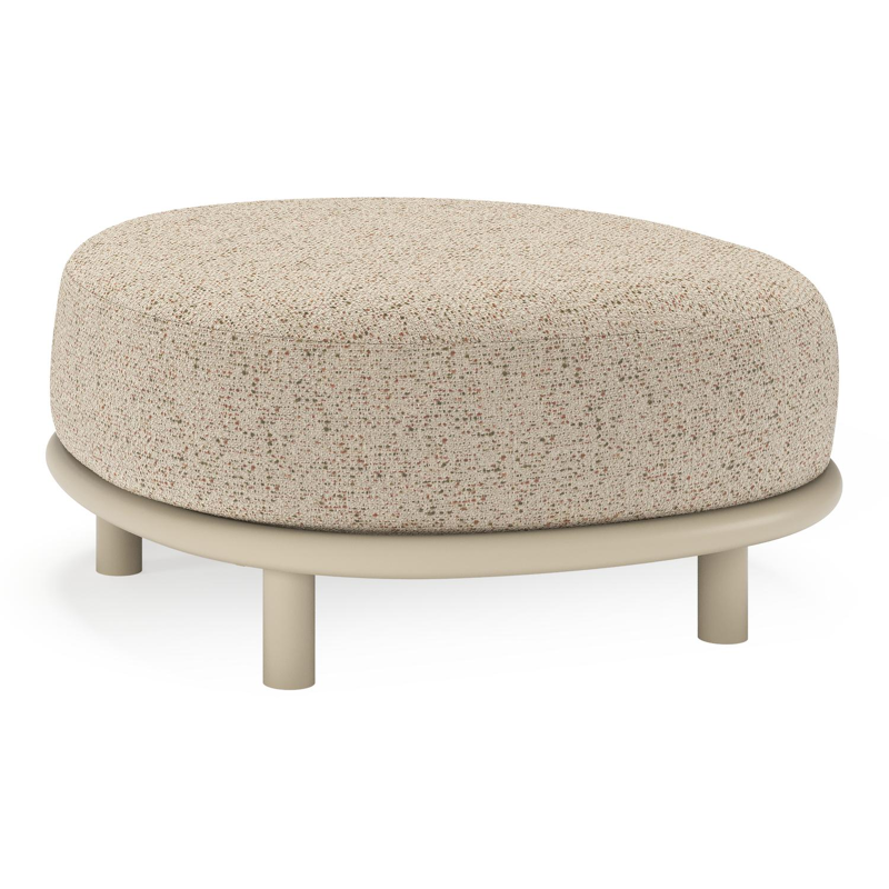 Lupino poef in beige aluminium met bora jungle all weather cosytica kussen