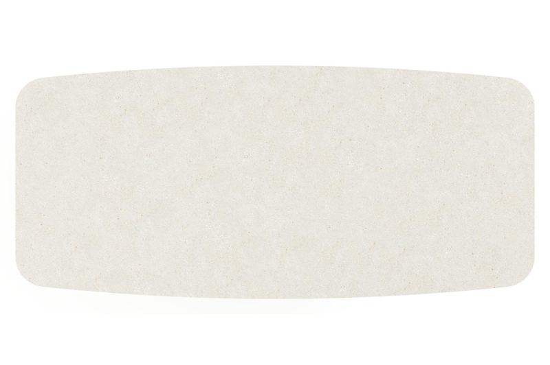 Table de jardin Lacirma forme de bateau en aluminium beige et céramique pleine Shilin Lg. 255 x Lrg. 115 x Haut. 74 cm