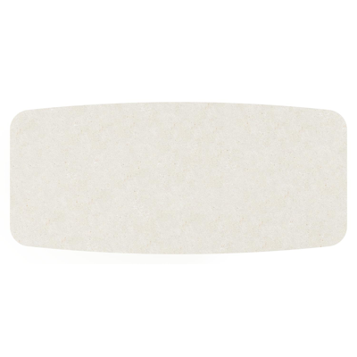 Table de jardin Lacirma forme de bateau en aluminium beige et céramique pleine Shilin Lg. 255 x Lrg. 115 x Haut. 74 cm