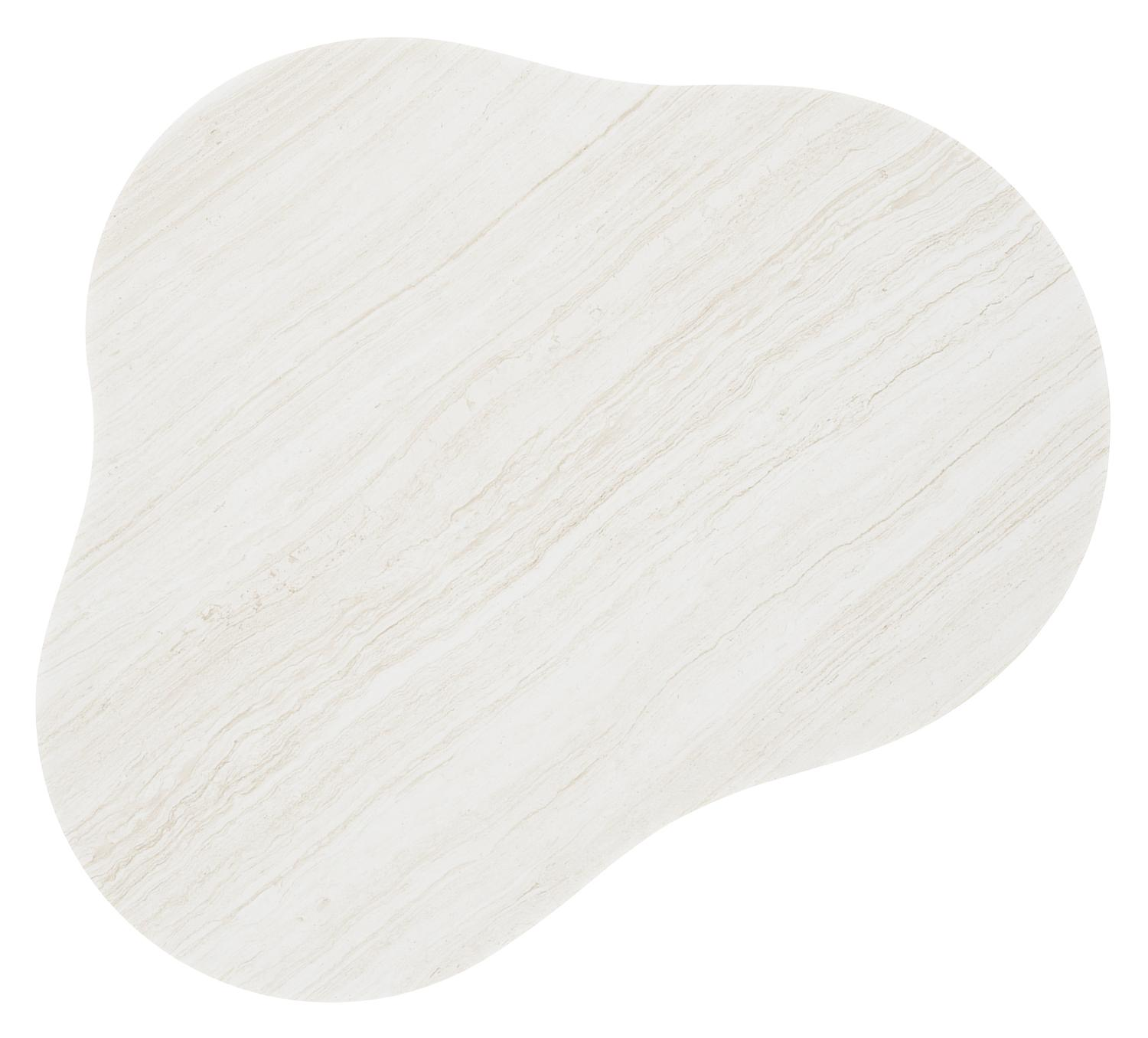 Lomano loungetafel in wit aluminium en volkeramiek Calista - L 131 x B 108 x H 8 cm