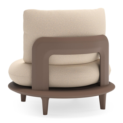 Bomero loungestoel in taupe aluminium met heritage papyrus all weather sunbrella® luxe kussen