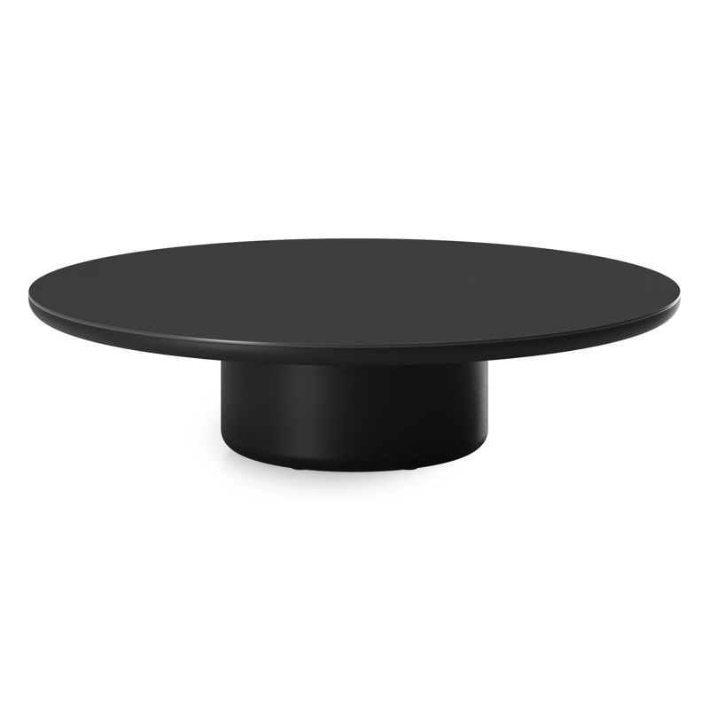 Amico loungetafel rond in zwart aluminium en volkeramiek Nero Black - Dia. 110 x H 28 cm