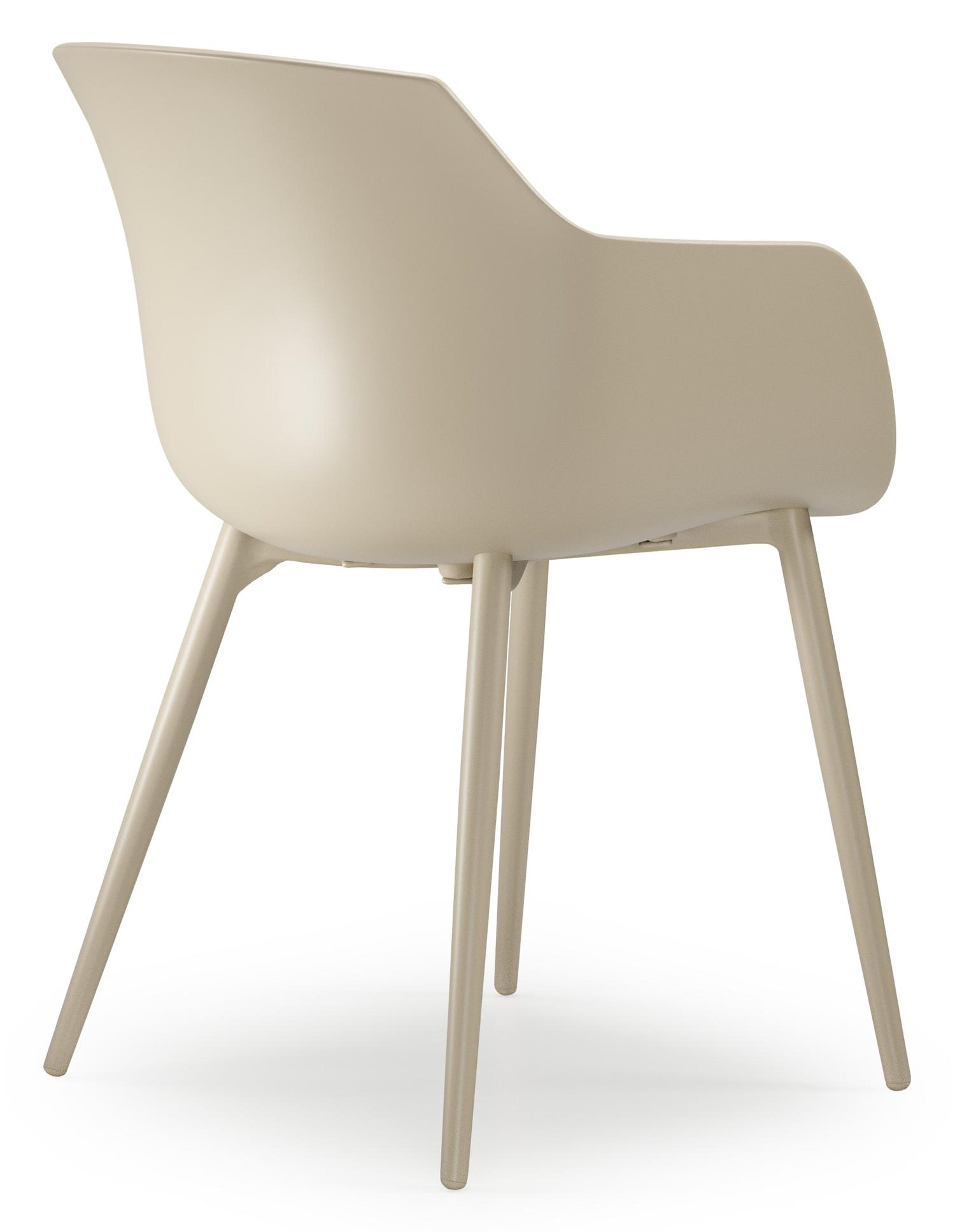 Calzo tuinset in beige aluminium en beige sintered stone met 6 Paco tuinstoelen