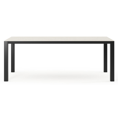 Como tuintafel in zwart aluminium en volkeramiek shilin - L 200 x B 100 x H 75 cm