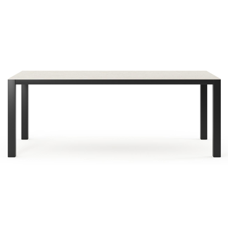 Como tuintafel in zwart aluminium en volkeramiek shilin - L 200 x B 100 x H 75 cm