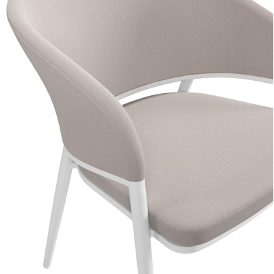 Lacrima tuinstoel in wit aluminium en beige comfort textilene
