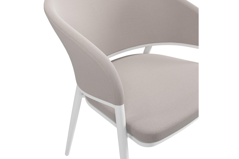 Lacrima tuinstoel in wit aluminium en beige comfort textilene