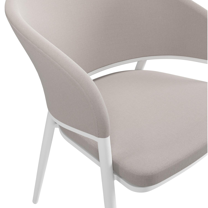 Lacrima tuinstoel in wit aluminium en beige comfort textilene