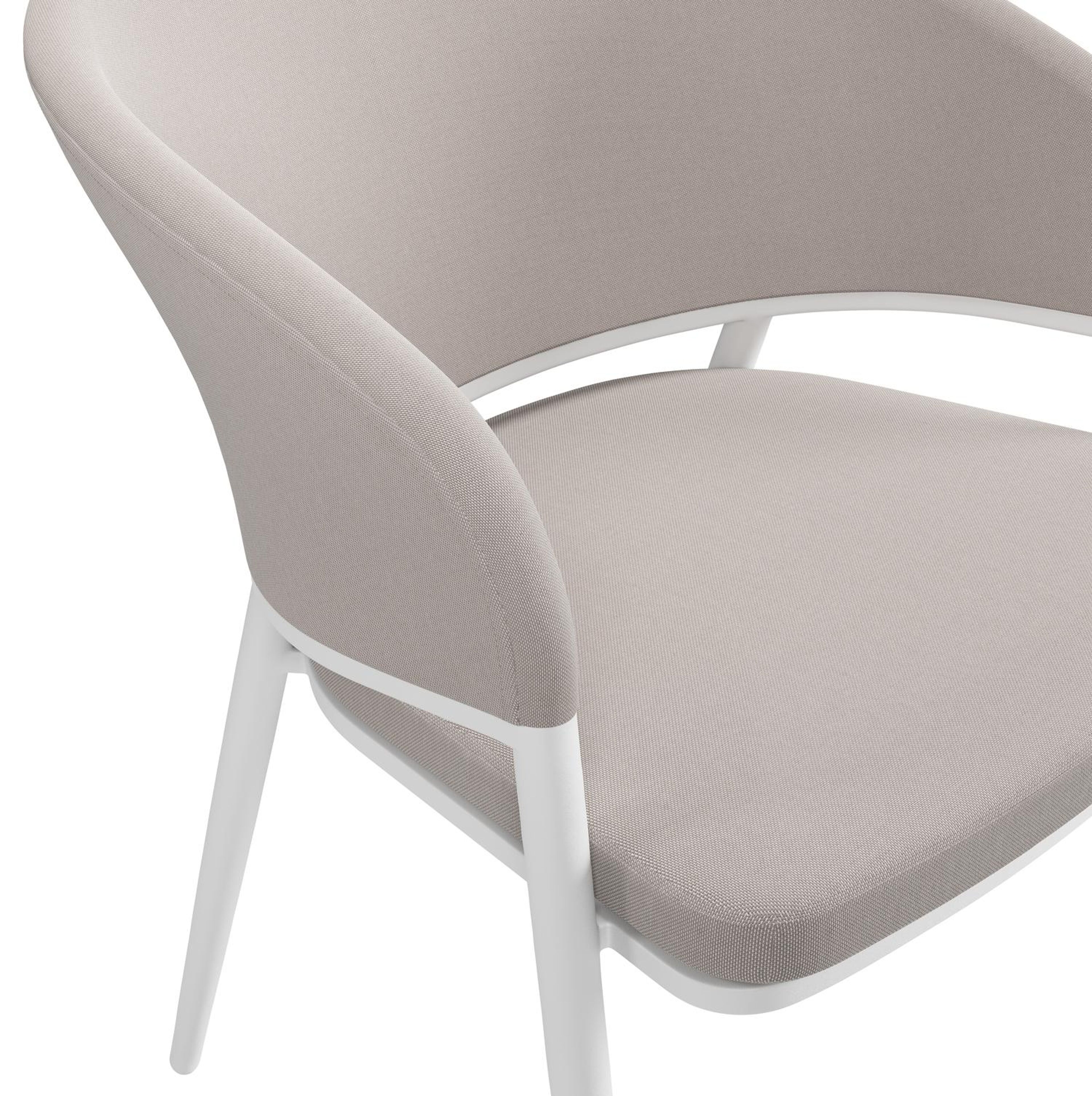 Lacrima tuinstoel in wit aluminium en beige comfort textilene