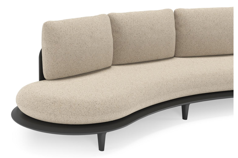 Canape de jardin Bomero en aluminium noir et coussins en all weather cosytica bora forest