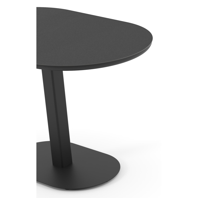 Teramo kantelbare tuintafel bombo in zwart aluminium en volkeramiek Nero Black - L 110 x B 70 x H 74 cm