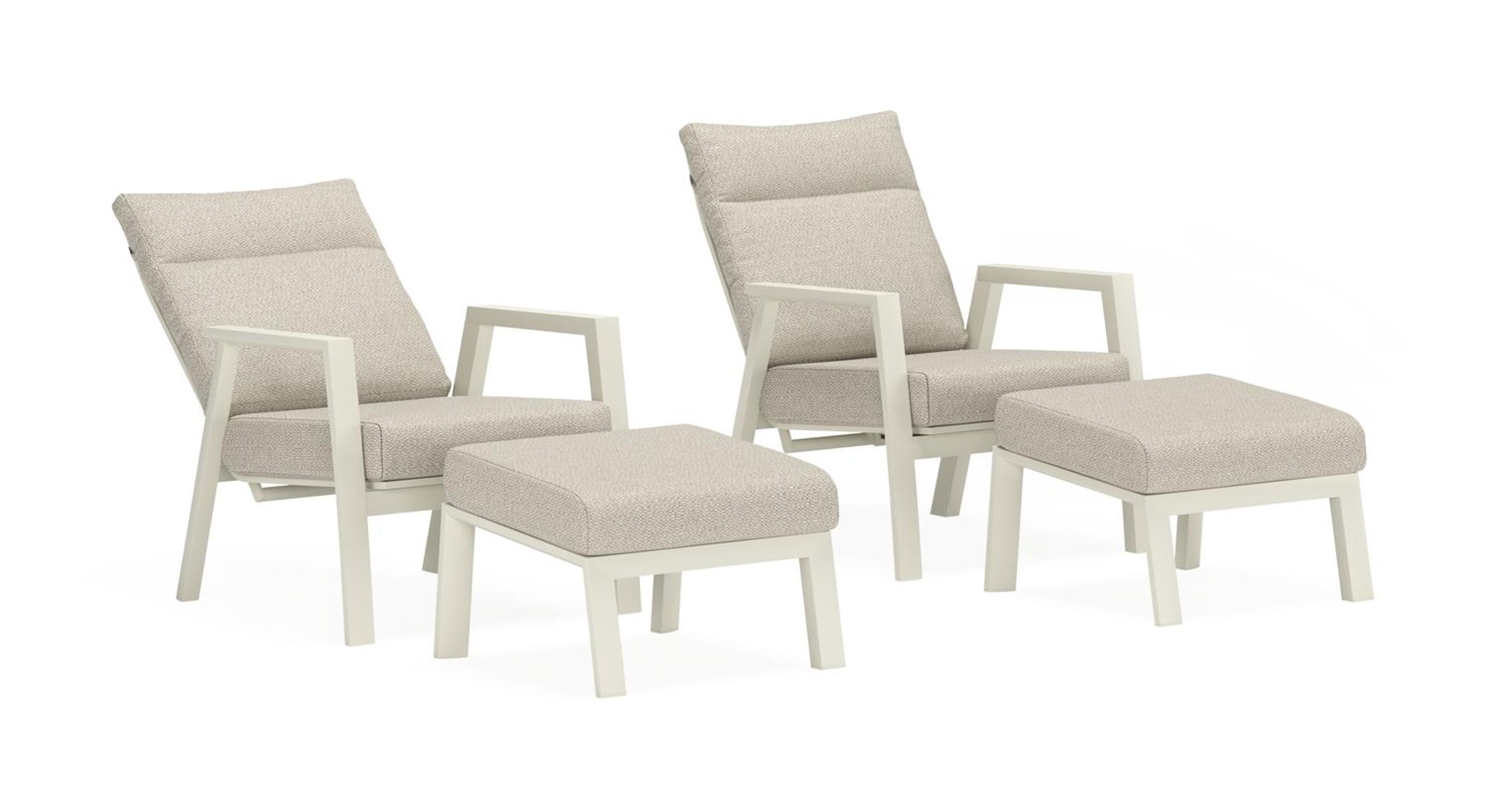 Avila loungeset in beige aluminium met twilight granite weather+ softtouch kussens