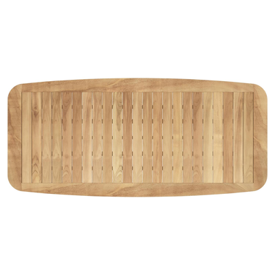 Mosa tuintafel bootvorm in beige aluminium en teak natural finish - L 240 x B 110 x H 74 cm