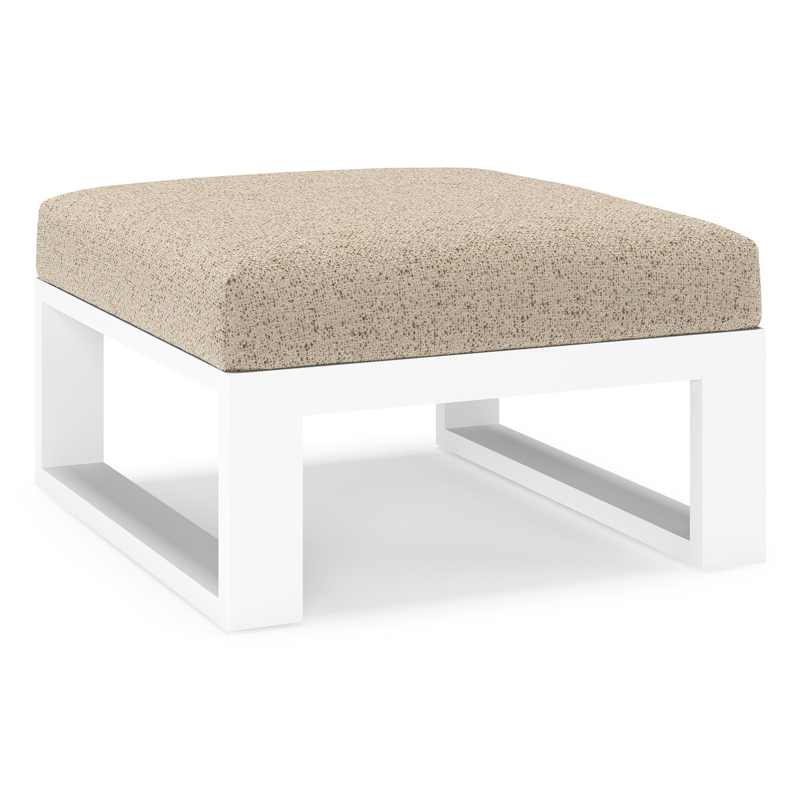 Verato poef in wit aluminium met bora jungle all weather cosytica kussen