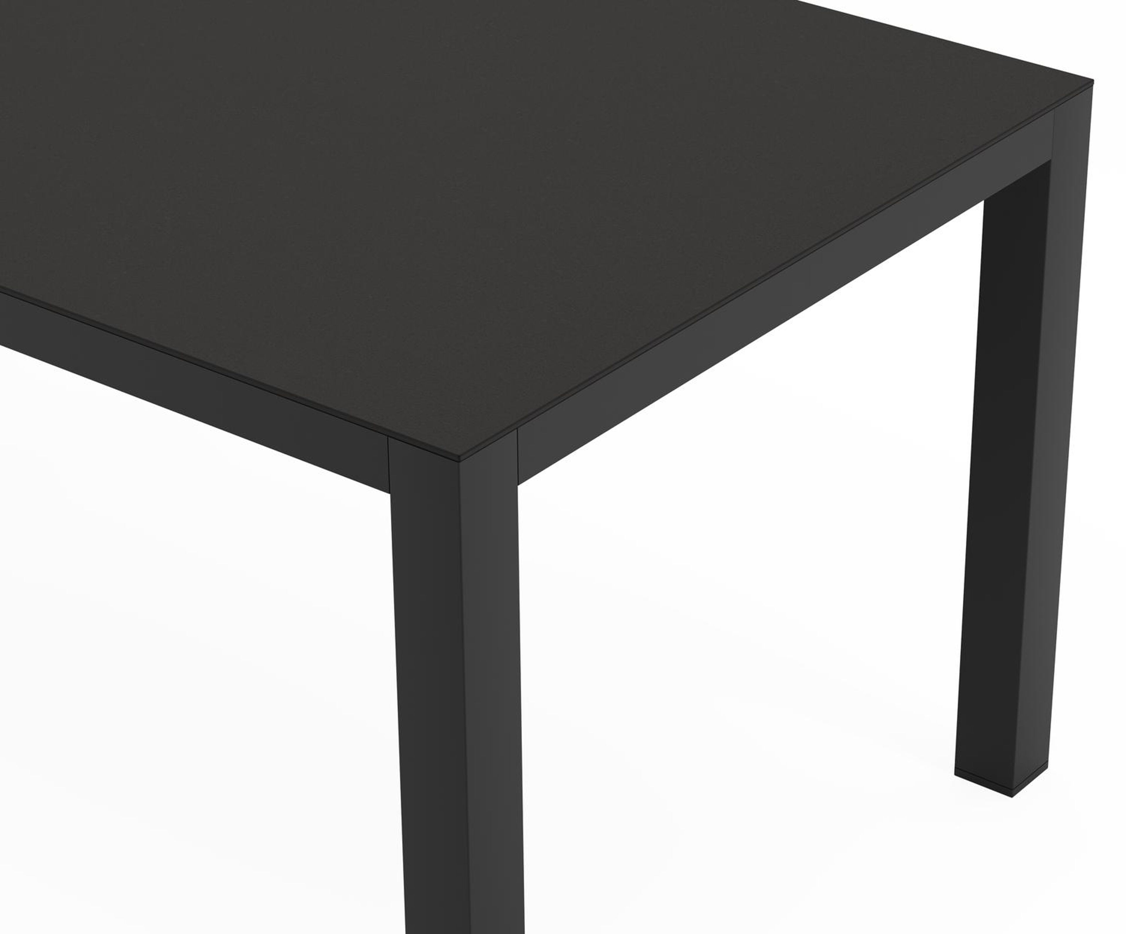 Table de jardin rectangulaire Varese en aluminium noir et sintered stone Notte minérale - L 160 x l 92 x H 73,5 cm