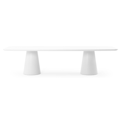 Donato tuintafel in wit aluminium en volkeramiek arctic white - L 315 x B 115 x H 74 cm