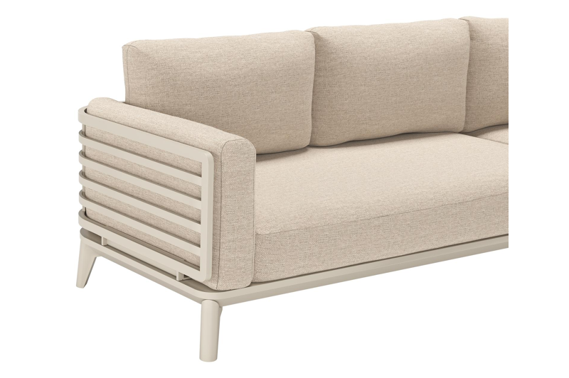 Mosa loungehoek in beige aluminium met rustic weather+ softtouch kussens