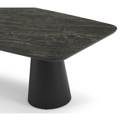 Table de jardin Donato en aluminium noir et céramique pleine black obsession - Lg 255 x Larg. 115 x H 74 cm