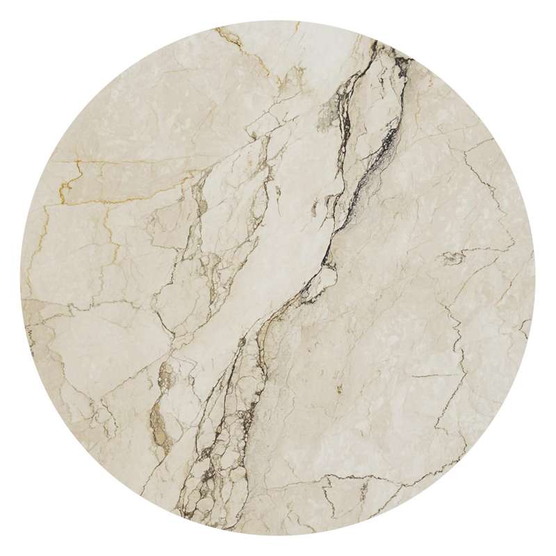 Amico loungetafel rond in wit aluminium en volkeramiek Colorado Dunes - Dia. 110 x H 28 cm