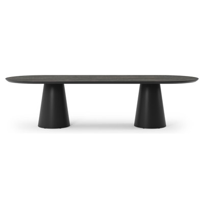 Table de jardin Donato en aluminium noir et céramique pleine black obsession - Lg 300 x Larg. 110 x H 74 cm