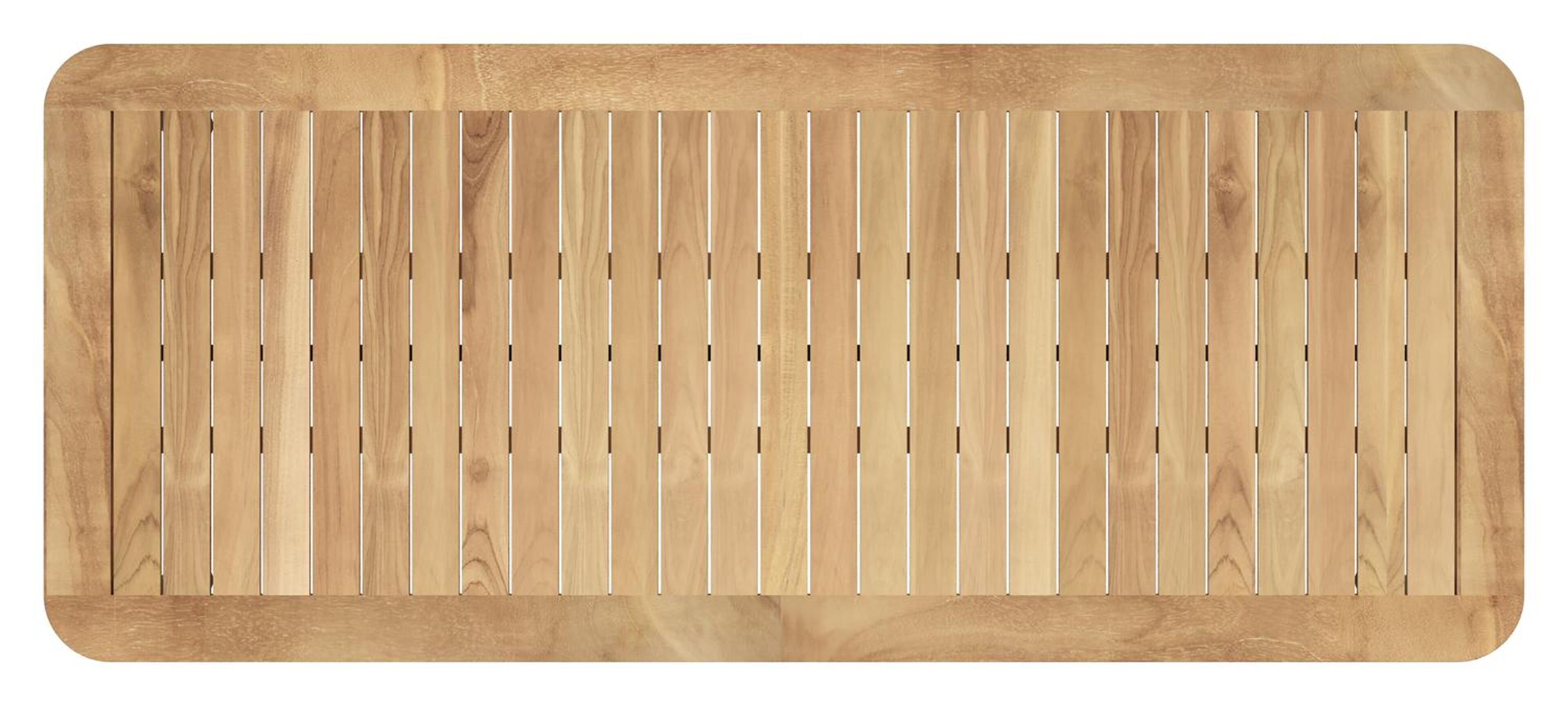 Mira ensemble de jardin rectangulaire arrondi en aluminium noir en teck natural finish avec 6 chaises de jardin Amalfi
