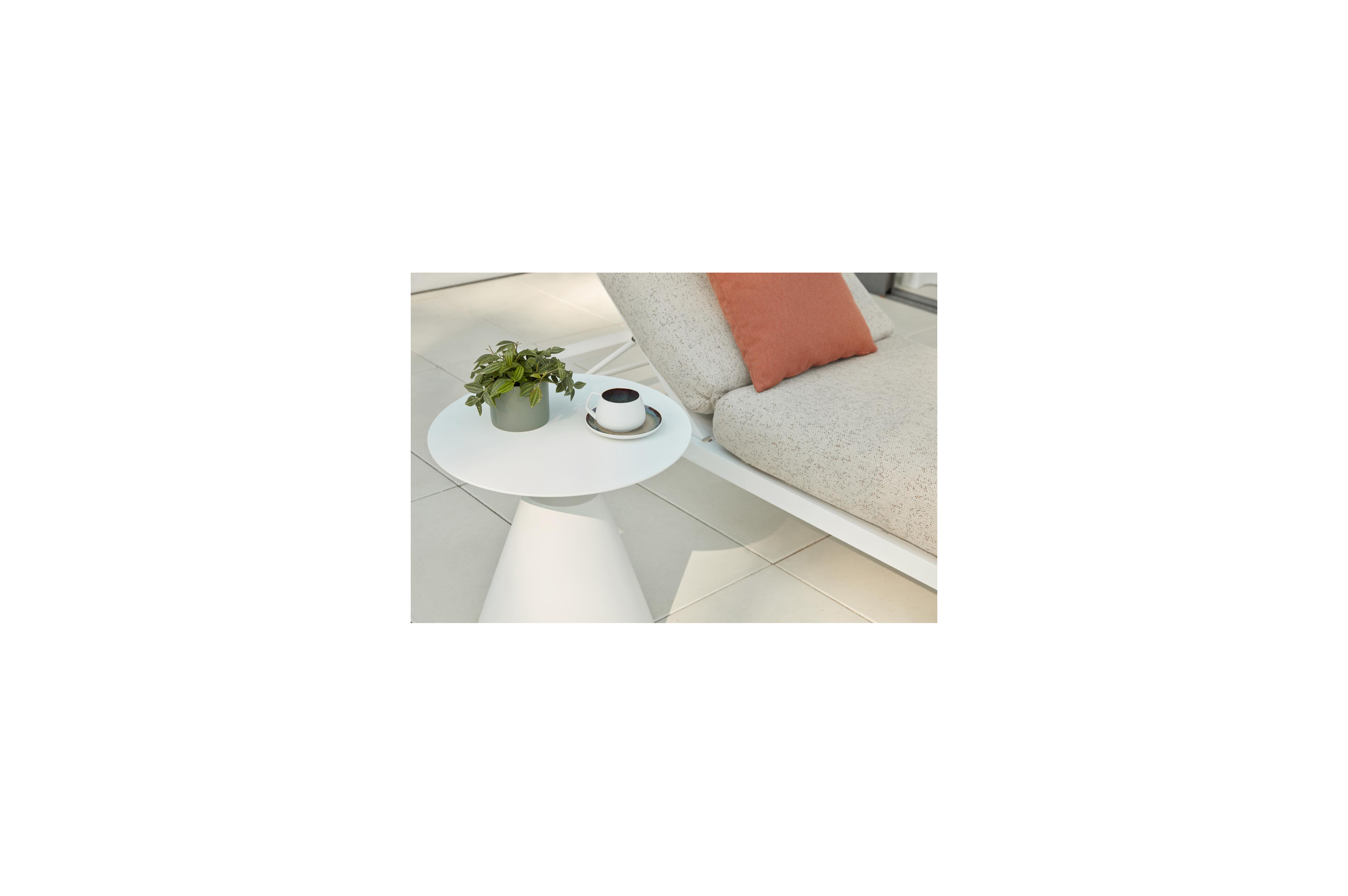 Table d'appoint Lucca en aluminium blanc - Dia. 50 x H 50 cm