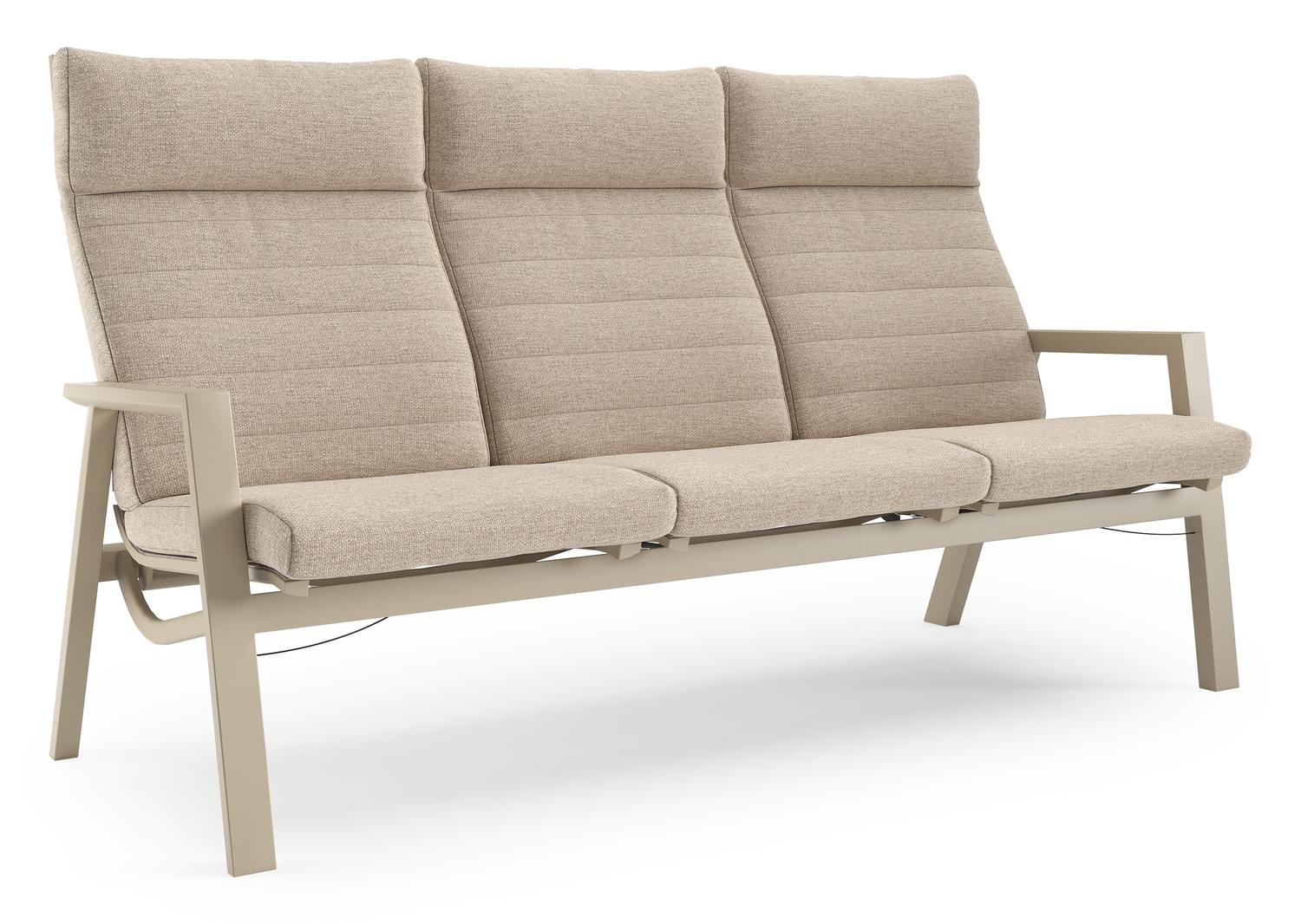 Prato loungebank in beige aluminium met rustic weather+ softtouch kussen
