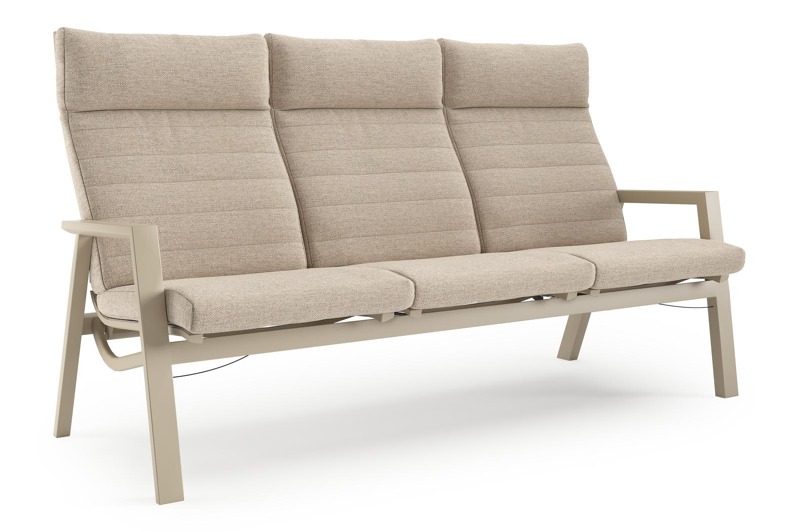 Prato loungebank in beige aluminium met rustic weather+ softtouch kussen