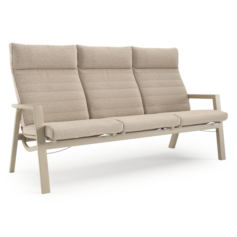 Prato loungebank in beige aluminium met rustic weather+ softtouch kussen
