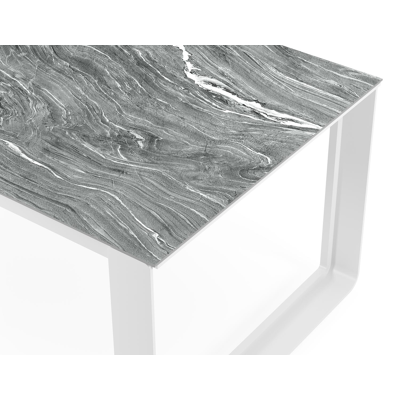 Atessa tuintafel in wit aluminium en volkeramiek mar del plata - L 240 x B 100 x H 74,1 cm