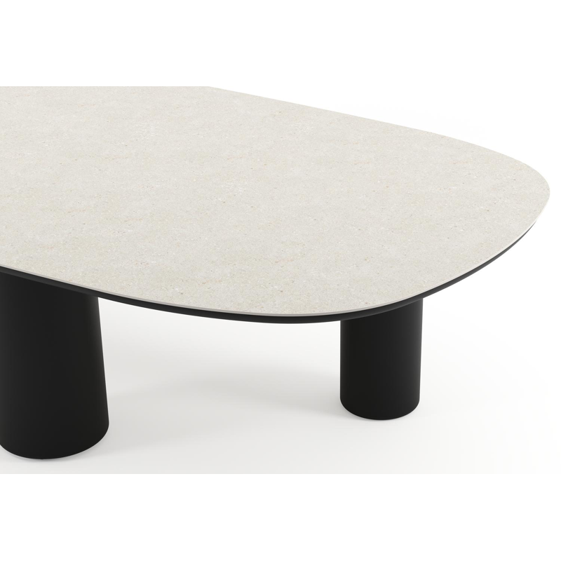Table de jardin Amico bombo xl en aluminium noir et céramique pleine Shilin - Lg. 320 x Lrg. 148 x Haut. 73.5 cm