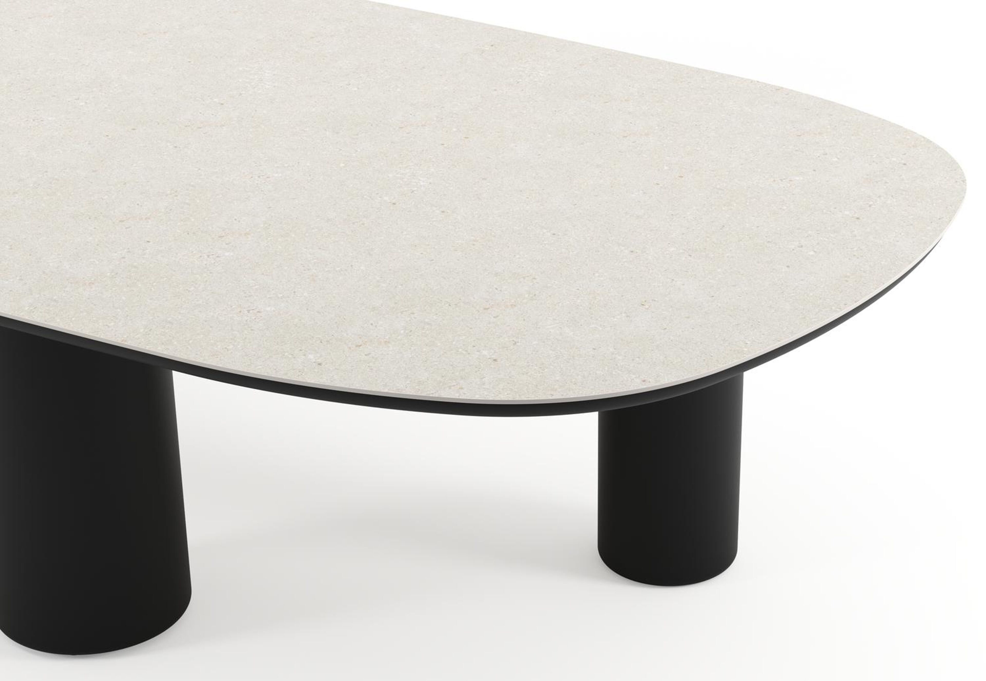 Table de jardin Amico bombo xl en aluminium noir et céramique pleine Shilin - Lg. 320 x Lrg. 148 x Haut. 74 cm