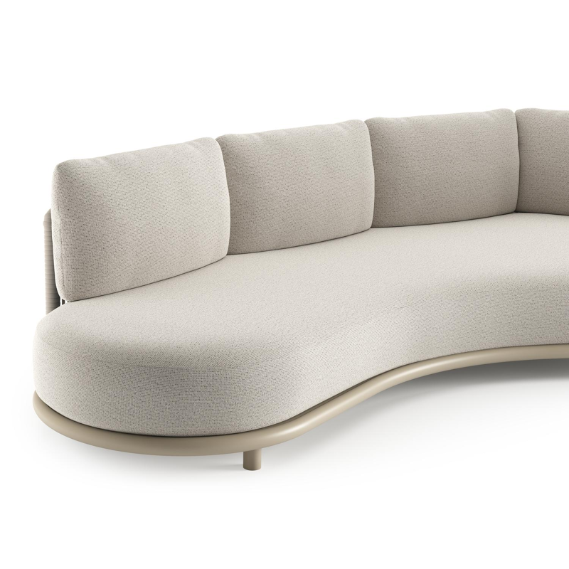 Lomano loungebank in beige aluminium met firenze natural all weather solica kussen