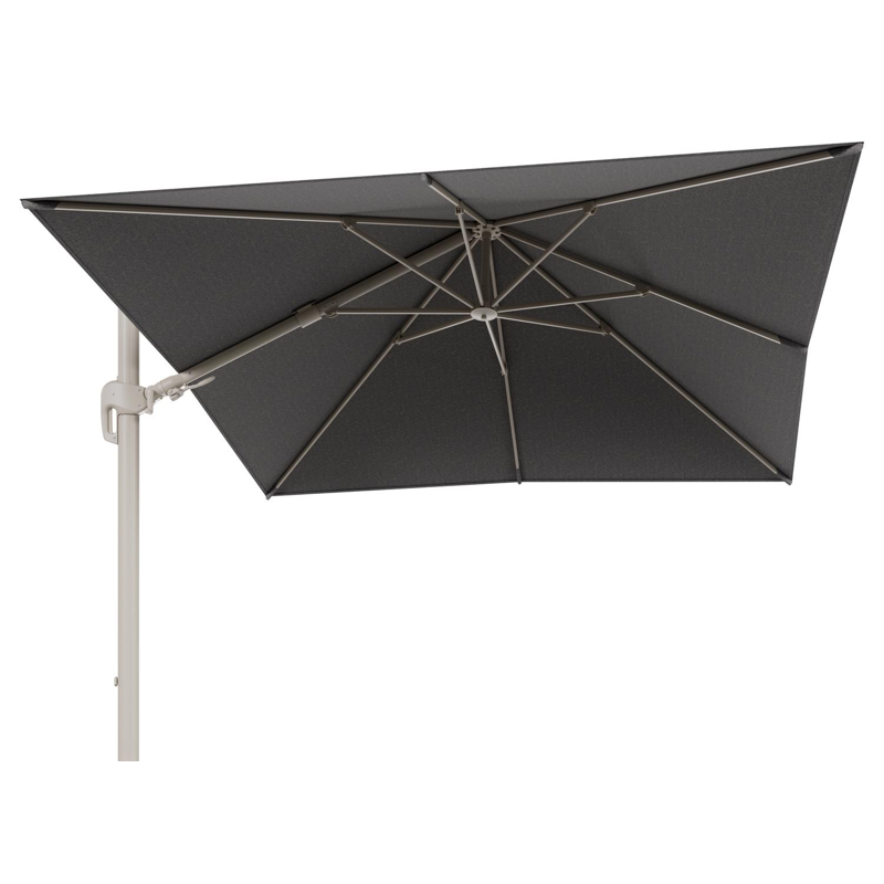 Rufina zweefparasol tiltfunctie in beige aluminium en parasoldoek in All Weather Sunbrella® Luxe Chartres Drizzle - L1 300 x L2 300 cm (zonder voet) (zonder voet)