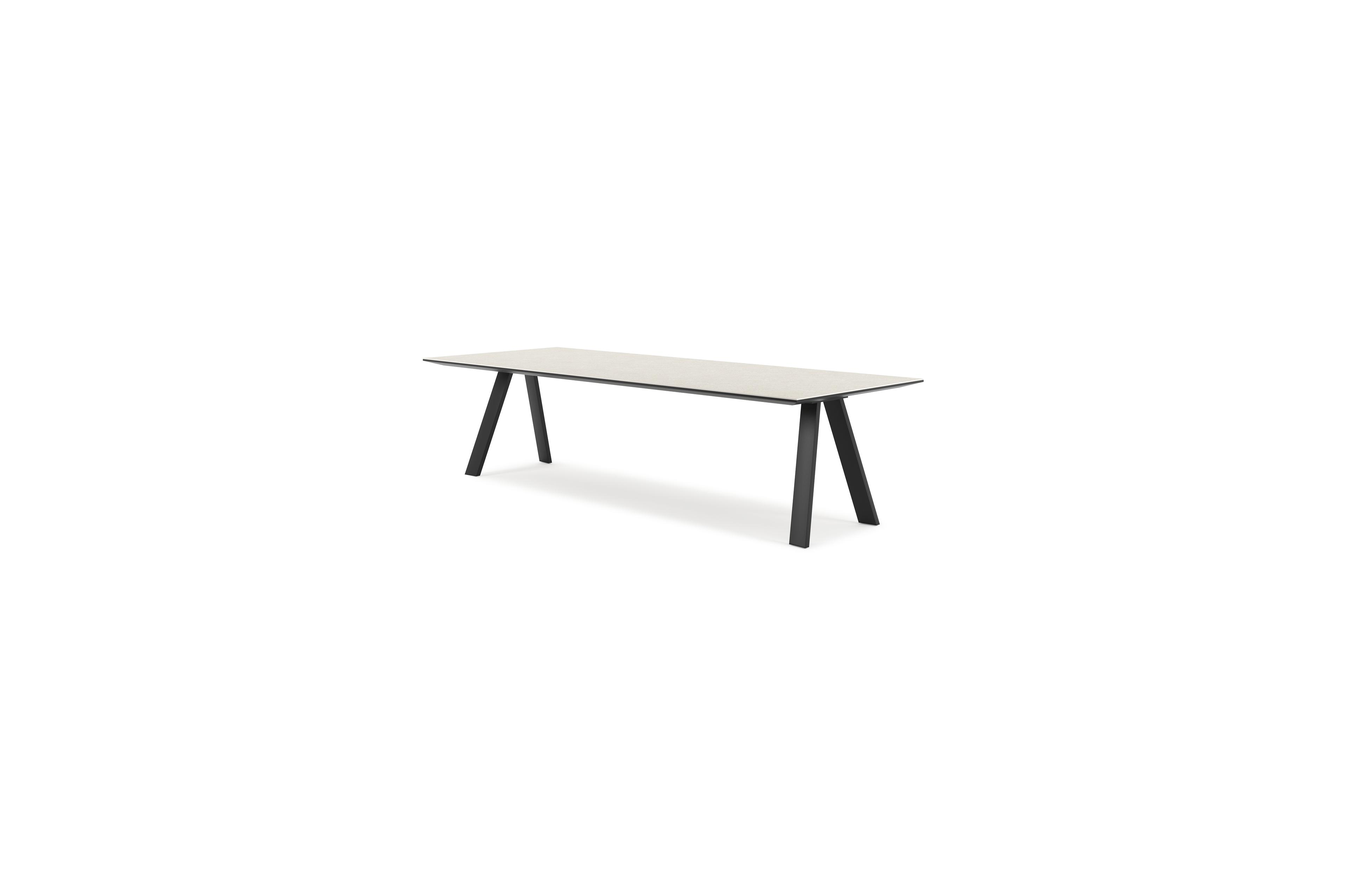 Cesano tuintafel in zwart aluminium en volkeramiek shilin - L 280 x B 110 x H 75 cm