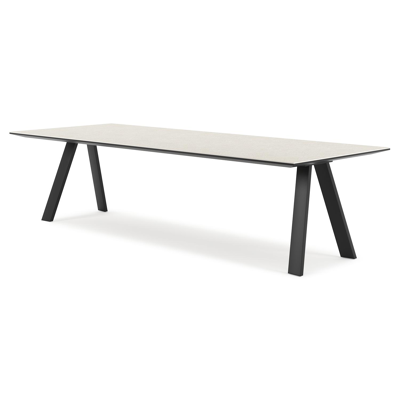 Cesano tuintafel in zwart aluminium en volkeramiek shilin - L 280 x B 110 x H 75 cm
