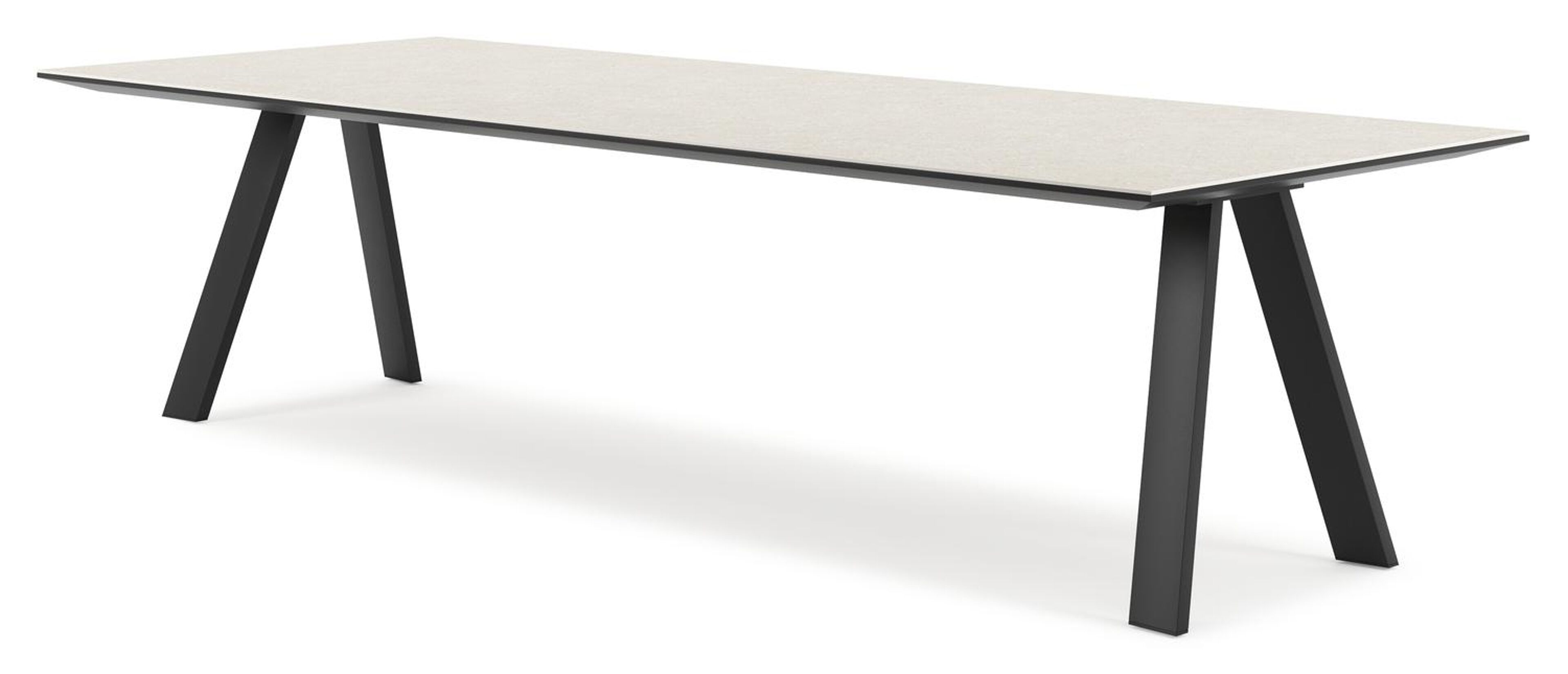 Cesano tuintafel in zwart aluminium en volkeramiek shilin - L 280 x B 110 x H 75 cm