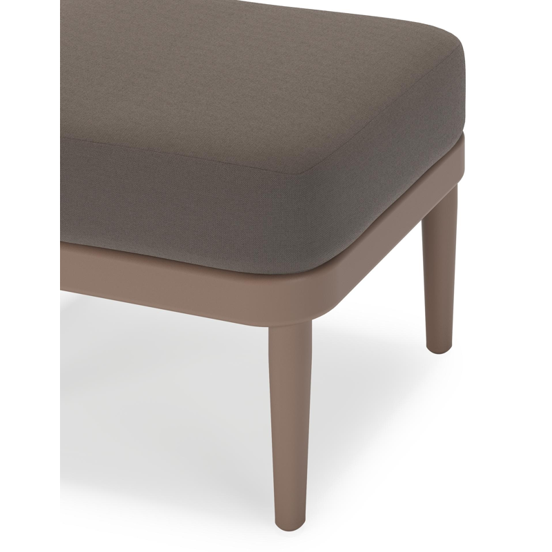 Pouf Orso en aluminium taupe et coussins en all weather sunbrella® luxe Natte Nature Grey