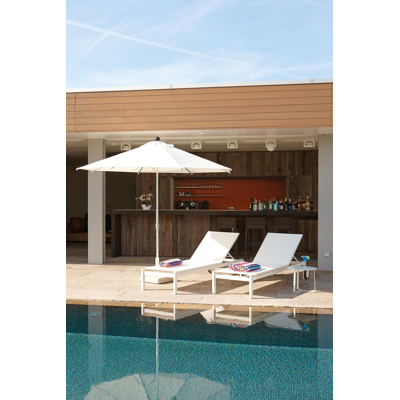 Caravelle verstelbaar ligbed in wit aluminium met wit textilene