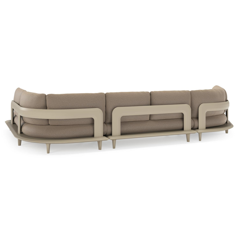 Bomero loungehoek in beige aluminium met firenze earth all weather solica kussen