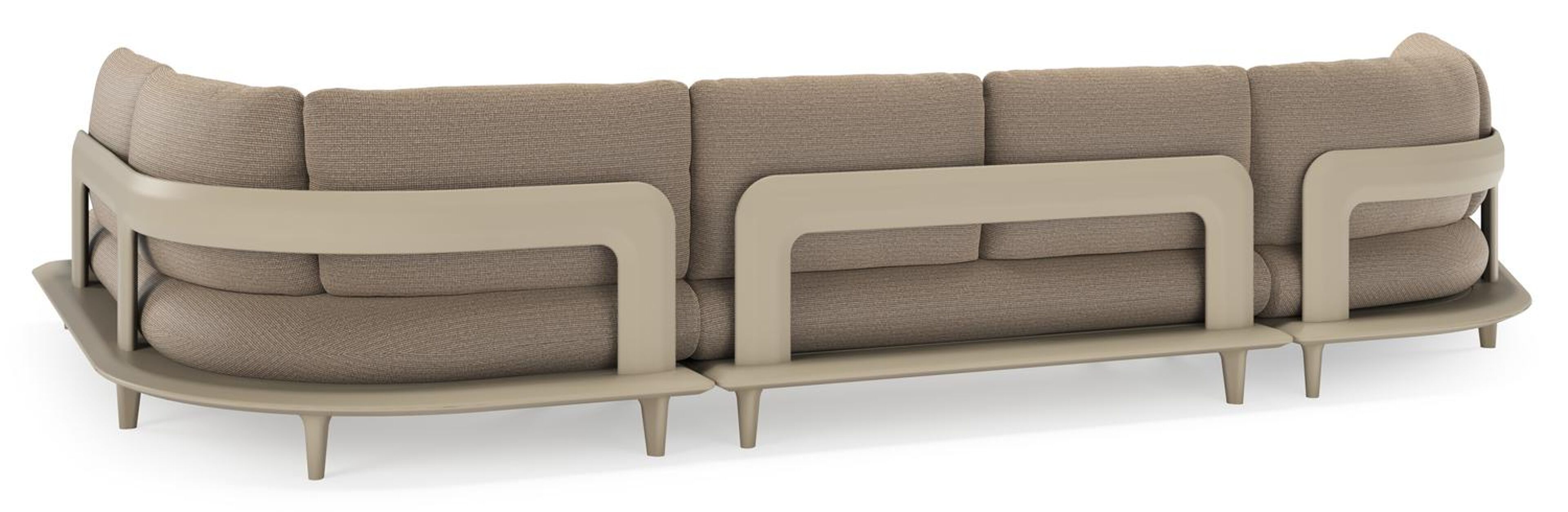Bomero loungehoek in beige aluminium met firenze earth all weather solica kussen