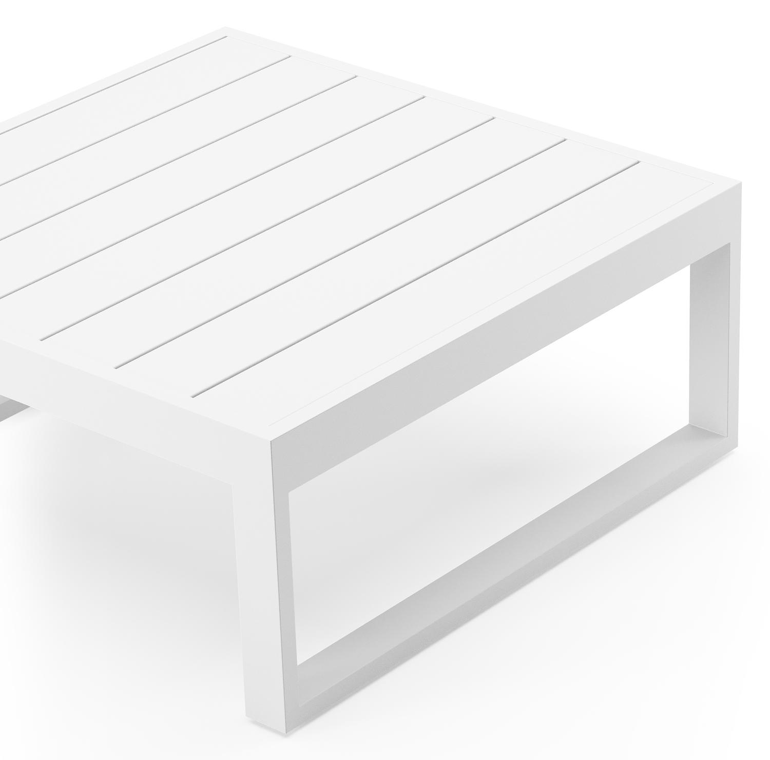 Table de basse Caldela en aluminium blanc - L 70 x l 70 x H 30,5 cm