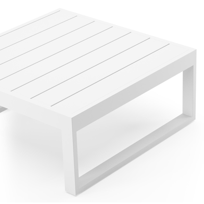 Table de basse Caldela en aluminium blanc - L 70 x l 70 x H 30,5 cm