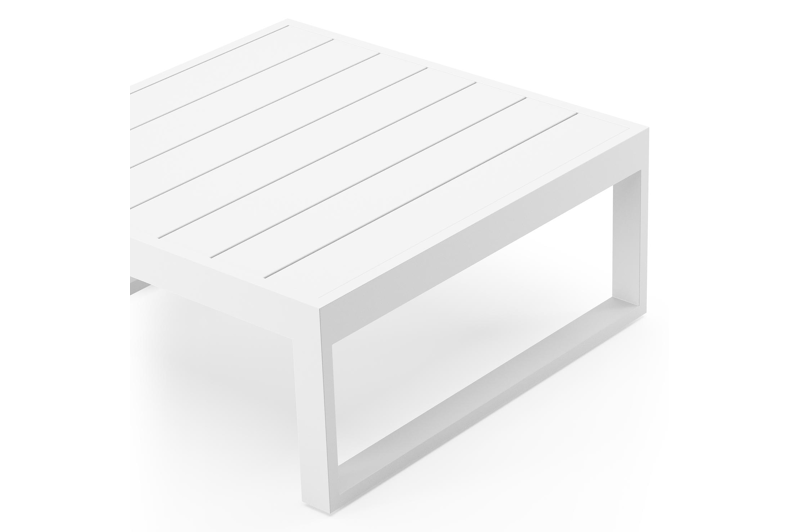 Caldela loungetafel in wit aluminium - L 70 x B 70 x H 30.5 cm